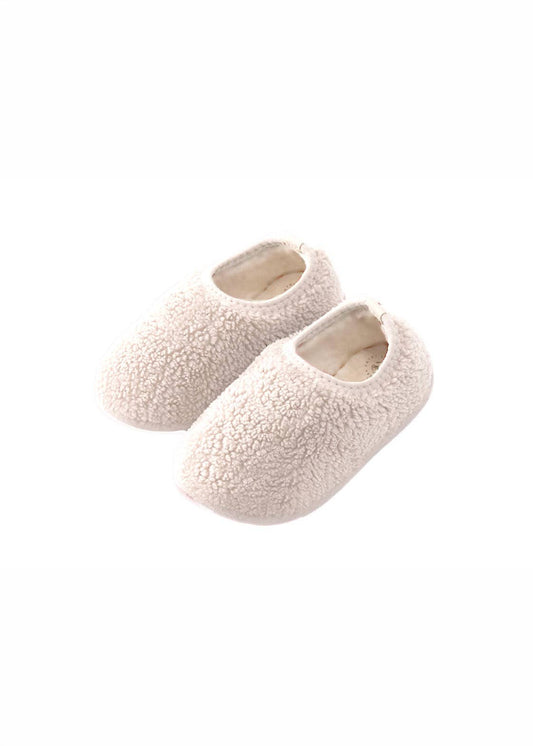 Chaussons souples antidérapants Slogges coloris Vanille pour bébé et enfant.
