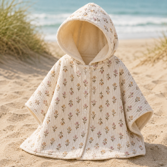 Poncho de plage – Douceur florale